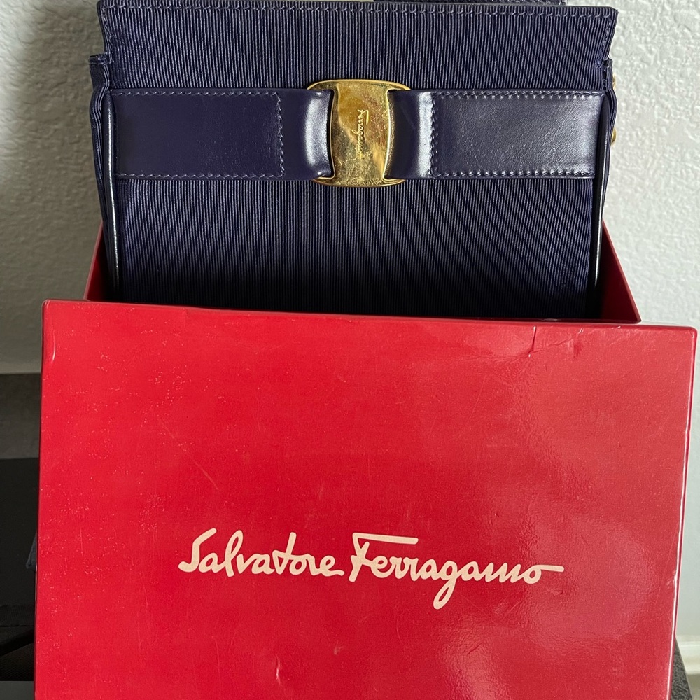 Salvatore Ferragamo Navy blue Cosmetic Case/Clutch